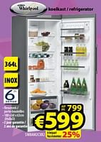 Promotions Whirlpool koelkast - refrigerator sw8am2cxr2 - Whirlpool - Valide de 12/06/2024 à 19/06/2024 chez ElectroStock