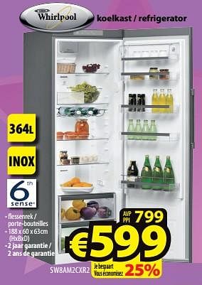 Promotions Whirlpool koelkast - refrigerator sw8am2cxr2 - Whirlpool - Valide de 12/06/2024 à 19/06/2024 chez ElectroStock