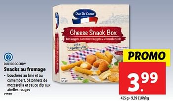 Promotions Snacks au fromage - Duc De Coeur - Valide de 12/06/2024 à 18/06/2024 chez Lidl