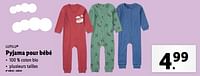Promotions Pyjama pour bébé - Lupilu - Valide de 12/06/2024 à 18/06/2024 chez Lidl