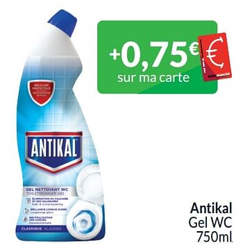 Promotions Antikal gel wc - Antikal - Valide de 01/06/2024 à 30/06/2024 chez Intermarche