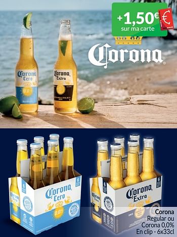 Promotions Corona regular ou corona 0,0% - Corona - Valide de 01/06/2024 à 30/06/2024 chez Intermarche