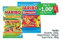 Promotions Haribo roulette, happy heroes ou super party - Haribo - Valide de 01/06/2024 à 30/06/2024 chez Intermarche