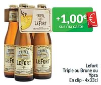 Promotions Lefort triple ou brune ou ypra - Lefort - Valide de 01/06/2024 à 30/06/2024 chez Intermarche