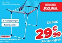 Promoties Droogrek pegasus 180 - Leifheit - Geldig van 05/06/2024 tot 17/06/2024 bij Carrefour