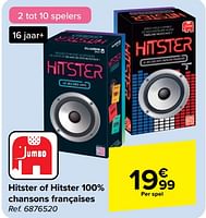 Promoties Hitster of hitster 100% chansons françaises - Jumbo - Geldig van 05/06/2024 tot 17/06/2024 bij Carrefour