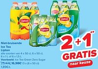Promoties Ice tea green zero sugar - Lipton - Geldig van 05/06/2024 tot 17/06/2024 bij Carrefour