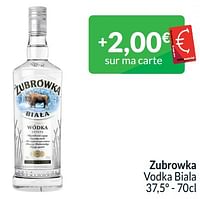 Promotions Zubrowka vodka biala - Zubrowka - Valide de 01/06/2024 à 30/06/2024 chez Intermarche