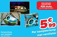 Promoties Kampeerlamp met ventilator - Huismerk - Carrefour  - Geldig van 05/06/2024 tot 17/06/2024 bij Carrefour