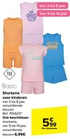 Promoties Shortama voor kinderen - Tex - Geldig van 05/06/2024 tot 17/06/2024 bij Carrefour