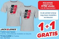 Promoties T-shirt voor heren - Jack & Jones - Geldig van 05/06/2024 tot 17/06/2024 bij Carrefour