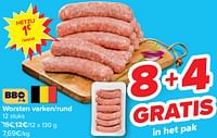 Promoties Worsten varken-rund - Huismerk - Carrefour  - Geldig van 05/06/2024 tot 17/06/2024 bij Carrefour