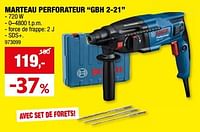 Promotions Bosch marteau perforateur gbh 2-21 - Bosch - Valide de 05/06/2024 à 16/06/2024 chez Hubo