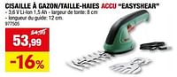 Promotions Bosch cisaille à gazon-taille-haies accu easyshear - Bosch - Valide de 05/06/2024 à 16/06/2024 chez Hubo