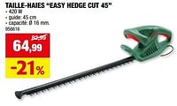 Promotions Bosch taille-haies easy hedge cut 45 - Bosch - Valide de 05/06/2024 à 16/06/2024 chez Hubo