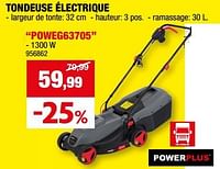 Promotions Powerplus tondeuse électrique poweg63705 - Powerplus - Valide de 05/06/2024 à 16/06/2024 chez Hubo
