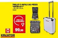 Promotions Trolley à outils 253 pièces krt951011 - Kreator - Valide de 05/06/2024 à 16/06/2024 chez Hubo