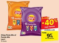 Promoties Chips party mix of family mix lay’s - Lay's - Geldig van 05/06/2024 tot 17/06/2024 bij Carrefour