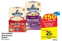 Promoties Havervlokken oats express natuur - Quaker - Geldig van 05/06/2024 tot 17/06/2024 bij Carrefour