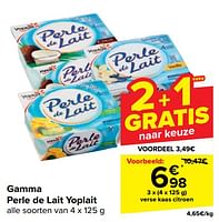 Promoties Perle de lait yoplait verse kaas citroen - Yoplait - Geldig van 05/06/2024 tot 17/06/2024 bij Carrefour