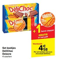 Promoties Set koekjes met pure chocolade délichoc - Delacre - Geldig van 05/06/2024 tot 17/06/2024 bij Carrefour