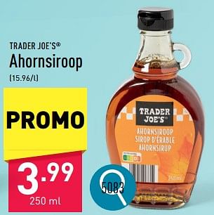 Promoties Ahornsiroop - TRADER JOE’S - Geldig van 19/06/2024 tot 23/06/2024 bij Aldi