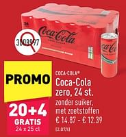 Promoties Coca-cola zero - Coca Cola - Geldig van 21/06/2024 tot 23/06/2024 bij Aldi