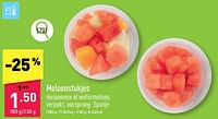 Promoties Meloenstukjes - Huismerk - Aldi - Geldig van 17/06/2024 tot 23/06/2024 bij Aldi