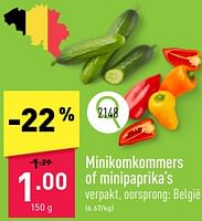 Promoties Minikomkommers of minipaprika’s - Huismerk - Aldi - Geldig van 17/06/2024 tot 23/06/2024 bij Aldi