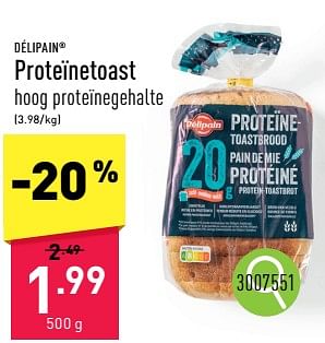 Promoties Proteïnetoast - Delipain - Geldig van 17/06/2024 tot 23/06/2024 bij Aldi