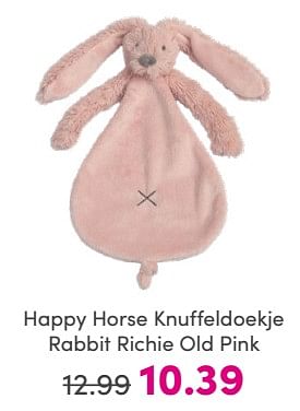 Promoties Happy horse knuffeldoekje rabbit richie old pink - Happy Horse - Geldig van 09/06/2024 tot 15/06/2024 bij Baby & Tiener Megastore