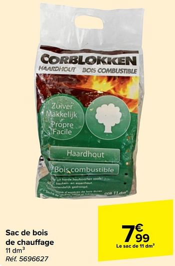 Promotions Sac de bois de chauffage - Corblokken - Valide de 05/06/2024 à 17/06/2024 chez Carrefour