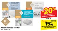Promotions La couette tempérée lavable - Tex - Valide de 05/06/2024 à 17/06/2024 chez Carrefour