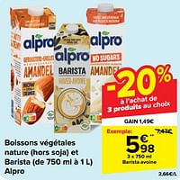 Promotions Barista avoine - Alpro - Valide de 05/06/2024 à 17/06/2024 chez Carrefour