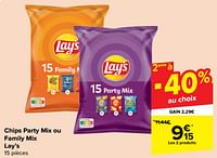 Promotions Chips party mix ou family mix lay’s - Lay's - Valide de 05/06/2024 à 17/06/2024 chez Carrefour