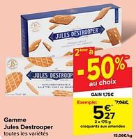 Promotions Croquants aux amandes - Jules Destrooper - Valide de 05/06/2024 à 17/06/2024 chez Carrefour