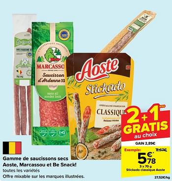 Promotions Stickado classique aoste - Aoste - Valide de 05/06/2024 à 17/06/2024 chez Carrefour