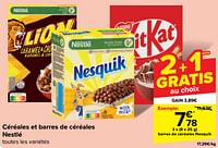 Promotions Barres de céréales nesquik - Nestlé - Valide de 05/06/2024 à 17/06/2024 chez Carrefour