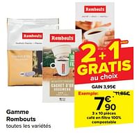 Promotions Café en filtre 100% compostable - Rombouts - Valide de 05/06/2024 à 17/06/2024 chez Carrefour