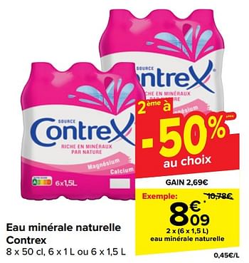 Promotions Eau minérale naturelle - Contrex - Valide de 05/06/2024 à 17/06/2024 chez Carrefour