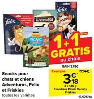 Promotions Friandises picnic variety friskies - Purina - Valide de 05/06/2024 à 17/06/2024 chez Carrefour