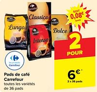 Promotions Pads de café carrefour - Produit maison - Carrefour  - Valide de 05/06/2024 à 17/06/2024 chez Carrefour