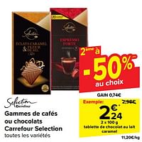 Promotions Tablette de chocolat au lait caramel - Produit maison - Carrefour  - Valide de 05/06/2024 à 17/06/2024 chez Carrefour