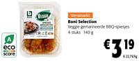 Promoties Boni selection veggie gemarineerde bbq-spiesjes - Boni - Geldig van 05/06/2024 tot 18/06/2024 bij Colruyt