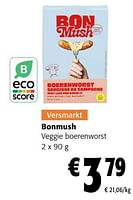 Promoties Bonmush veggie boerenworst - Bonmush - Geldig van 05/06/2024 tot 18/06/2024 bij Colruyt