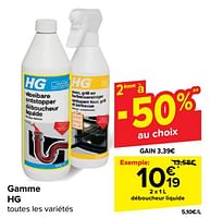 Promotions Déboucheur liquide - HG - Valide de 05/06/2024 à 17/06/2024 chez Carrefour