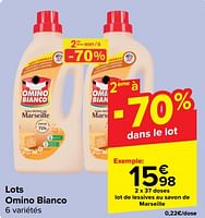 Promotions Lot de lessives au savon de marseille - Omino Bianco - Valide de 05/06/2024 à 17/06/2024 chez Carrefour