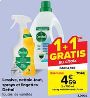 Promotions Spray nettoie-tout citron - Dettol - Valide de 05/06/2024 à 17/06/2024 chez Carrefour