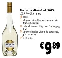 Promoties Studio by miraval wit 2023 i.g.p. méditerranée - Witte wijnen - Geldig van 05/06/2024 tot 18/06/2024 bij Colruyt