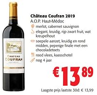 Promoties Château coufran 2019 a.o.p. haut-médoc - Rode wijnen - Geldig van 05/06/2024 tot 18/06/2024 bij Colruyt